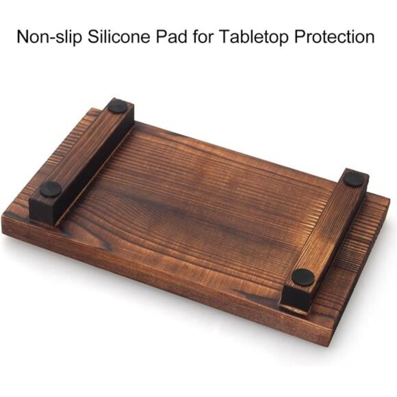 Wood Bathroom Counter Organizer Tray Farmhouse Soap Dispenser Holder Kitchen - Picture 6 of 8